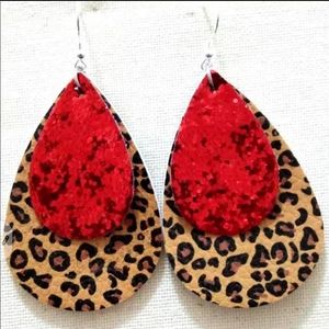 Vegan leather drop earrings
